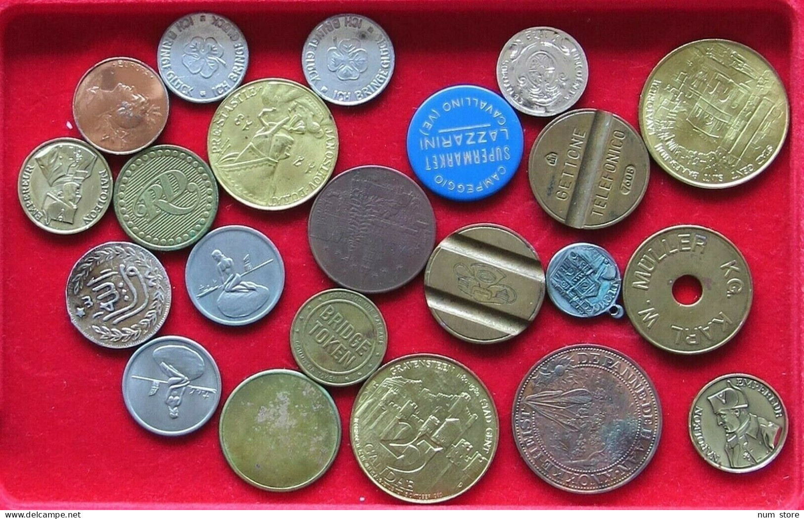 COLLECTION LOT EUROPE JETONS 22PC 99G  #xx34 052 - Andere - Europa