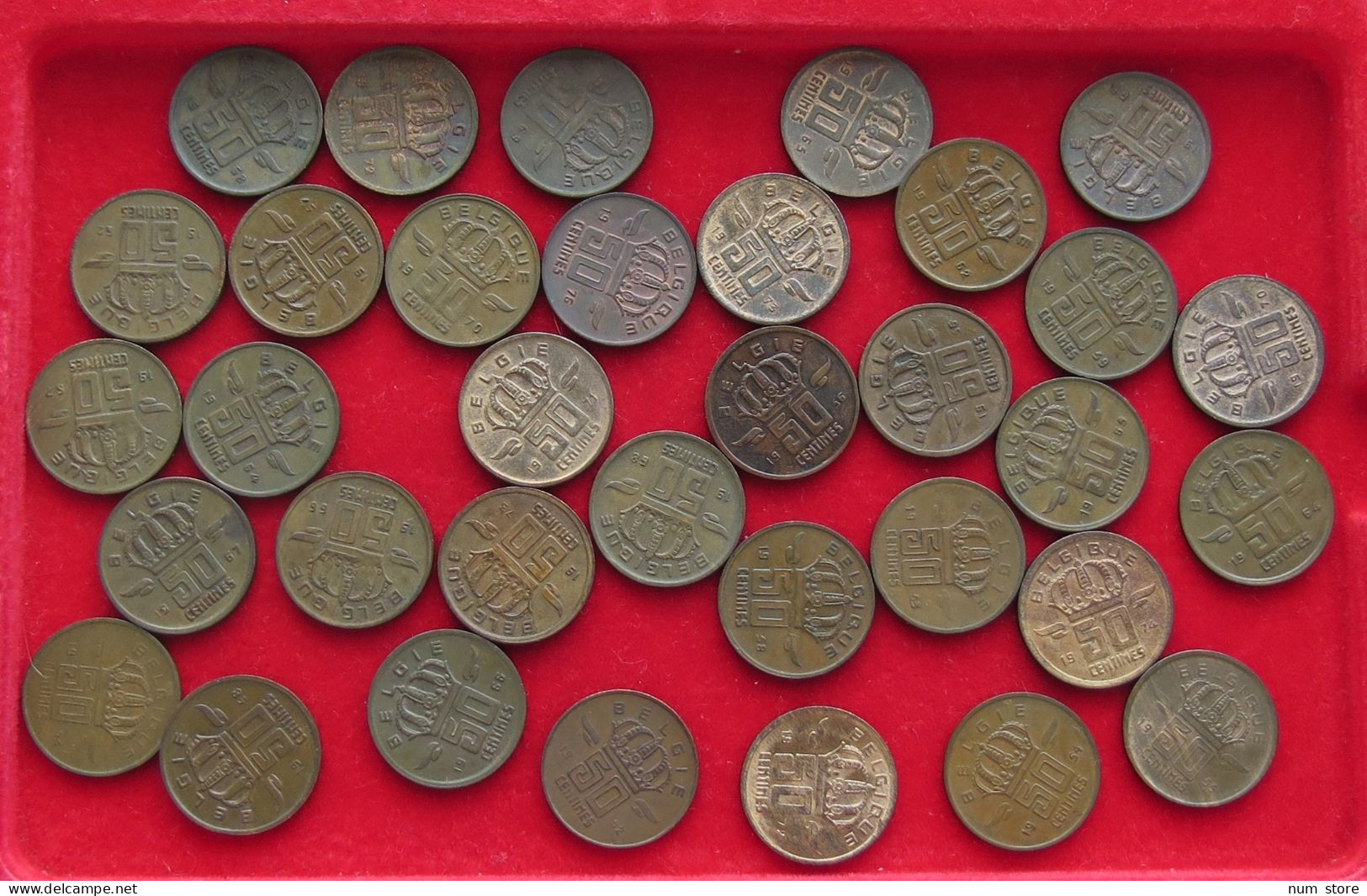 COLLECTION LOT BELGIUM 50 CENTIMES 34PC 94G  #xx39 050 - Collezioni