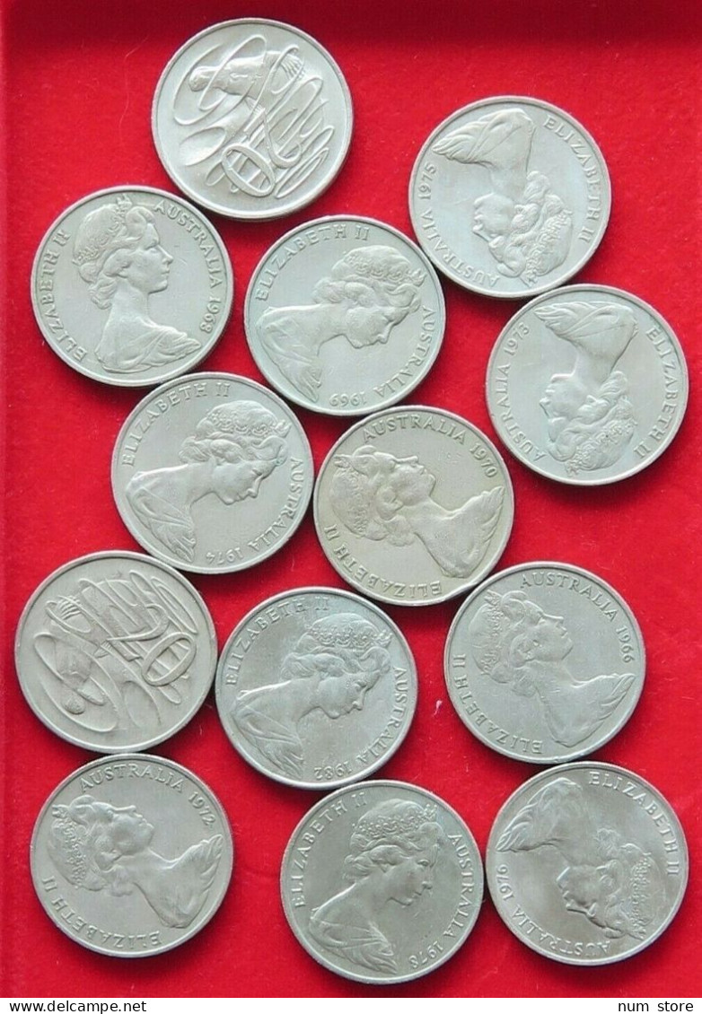 COLLECTION LOT AUSTRALIA 20 CENTS 13PC 148G  #xx1 063 - Collections