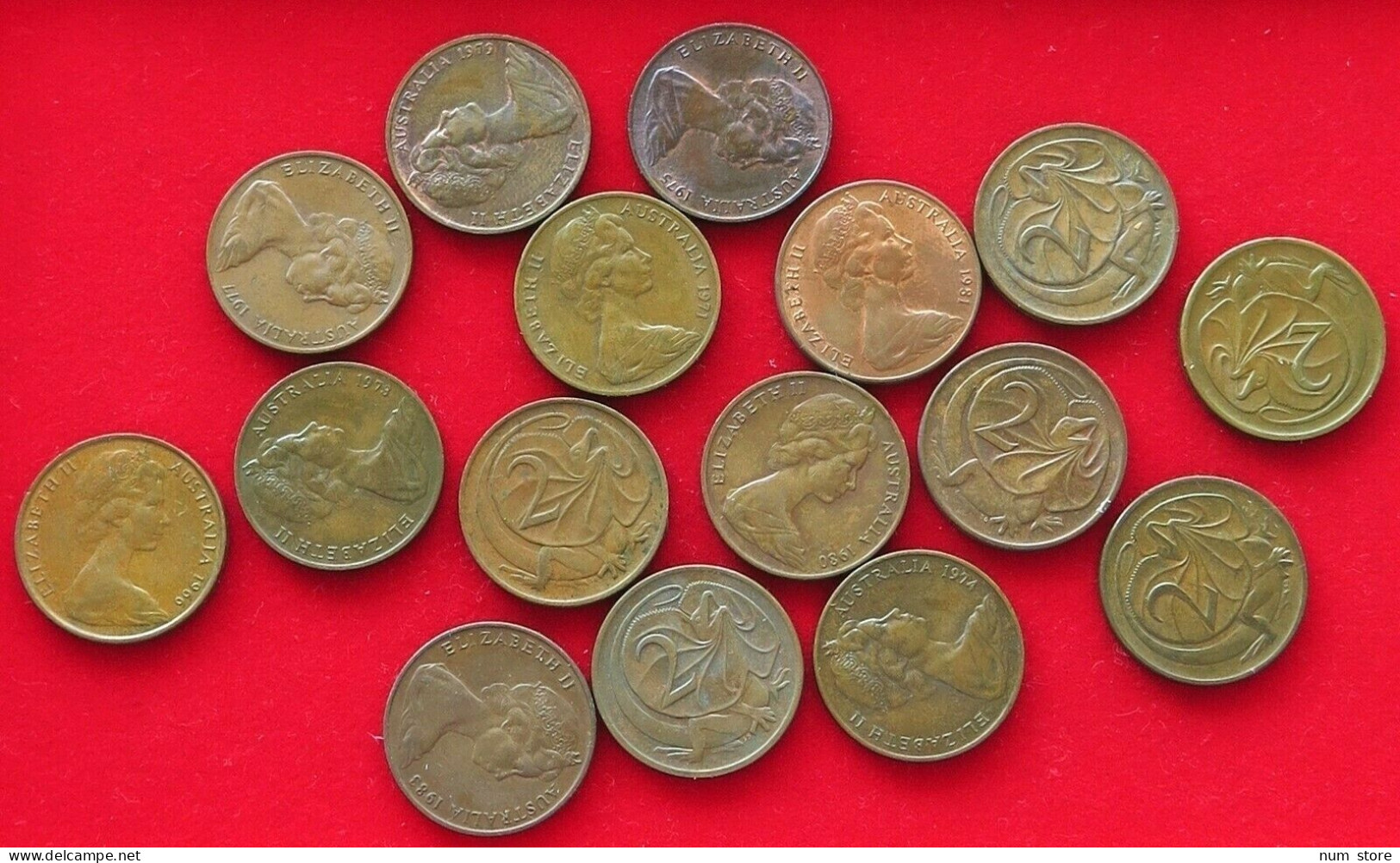 COLLECTION LOT AUSTRALIA 2 CENTS 16PC 85G  #xx2 2035 - Verzamelingen