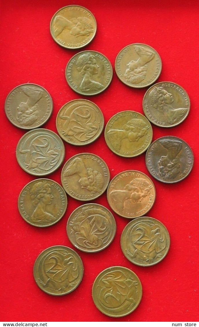 COLLECTION LOT AUSTRALIA 2 CENTS 16PC 85G  #xx2 2035 - Colecciones