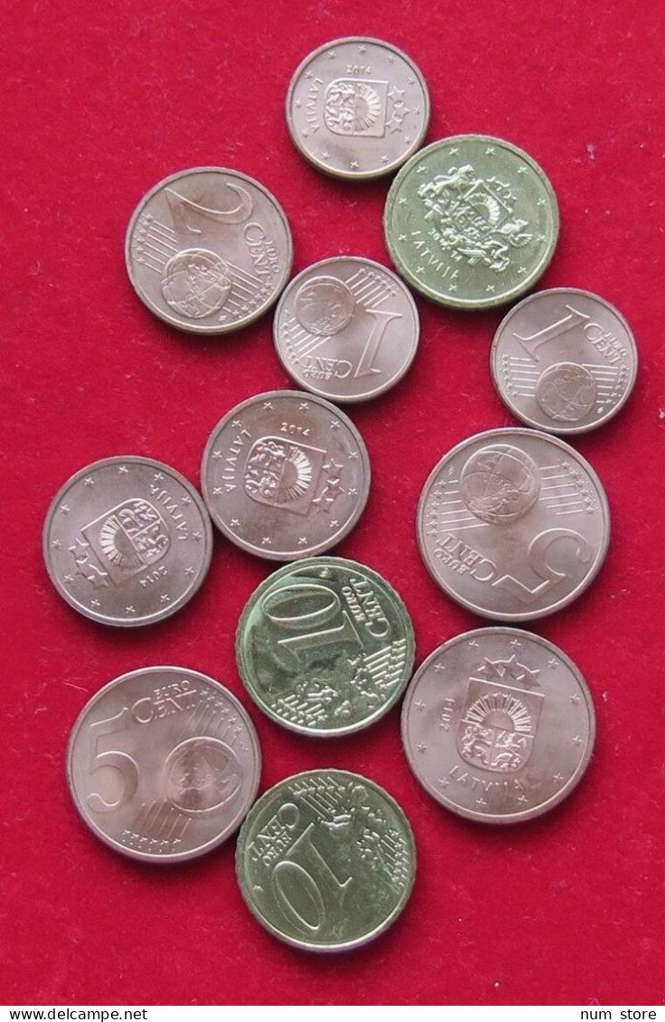 COLLECTION LOT LATVIA UNC EURO CENTS 12PC 43G  #xx38 010 - Letland