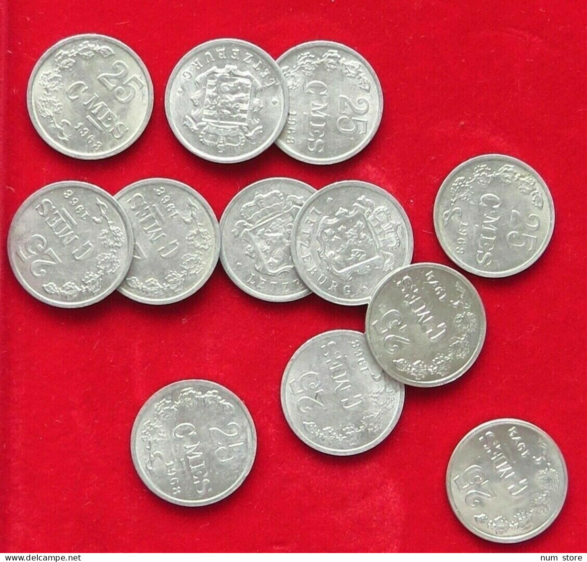 COLLECTION LOT LUXEMBOURG 25 CENTIMES 1968 12pc 9g  #xx30 032 - Luxembourg