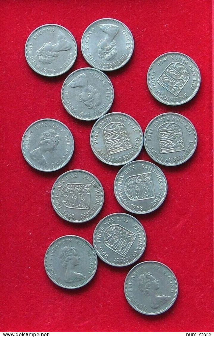 COLLECTION LOT JERSEY 10 PENCE 12PC 70G  #xx34 056 - Jersey