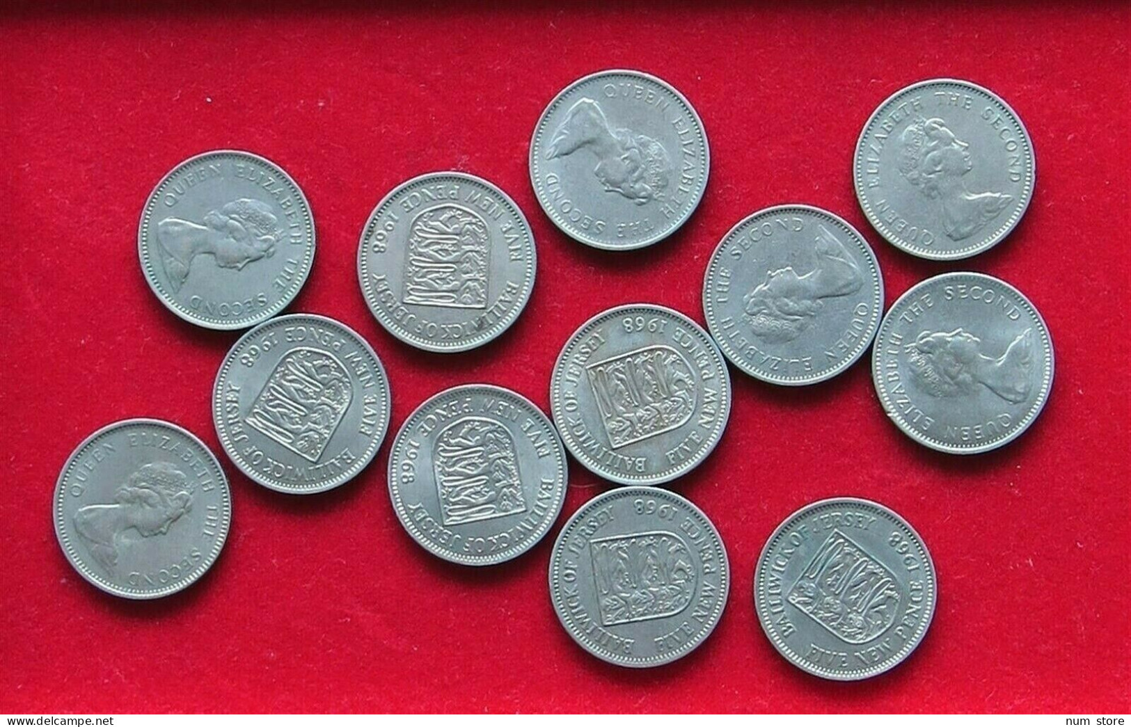 COLLECTION LOT JERSEY 10 PENCE 12PC 70G  #xx34 056 - Jersey