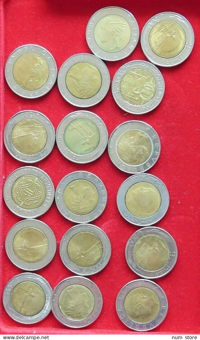 COLLECTION LOT ITALY 500 LIRE 17PC 116G  #xx2 038 - Verzamelingen