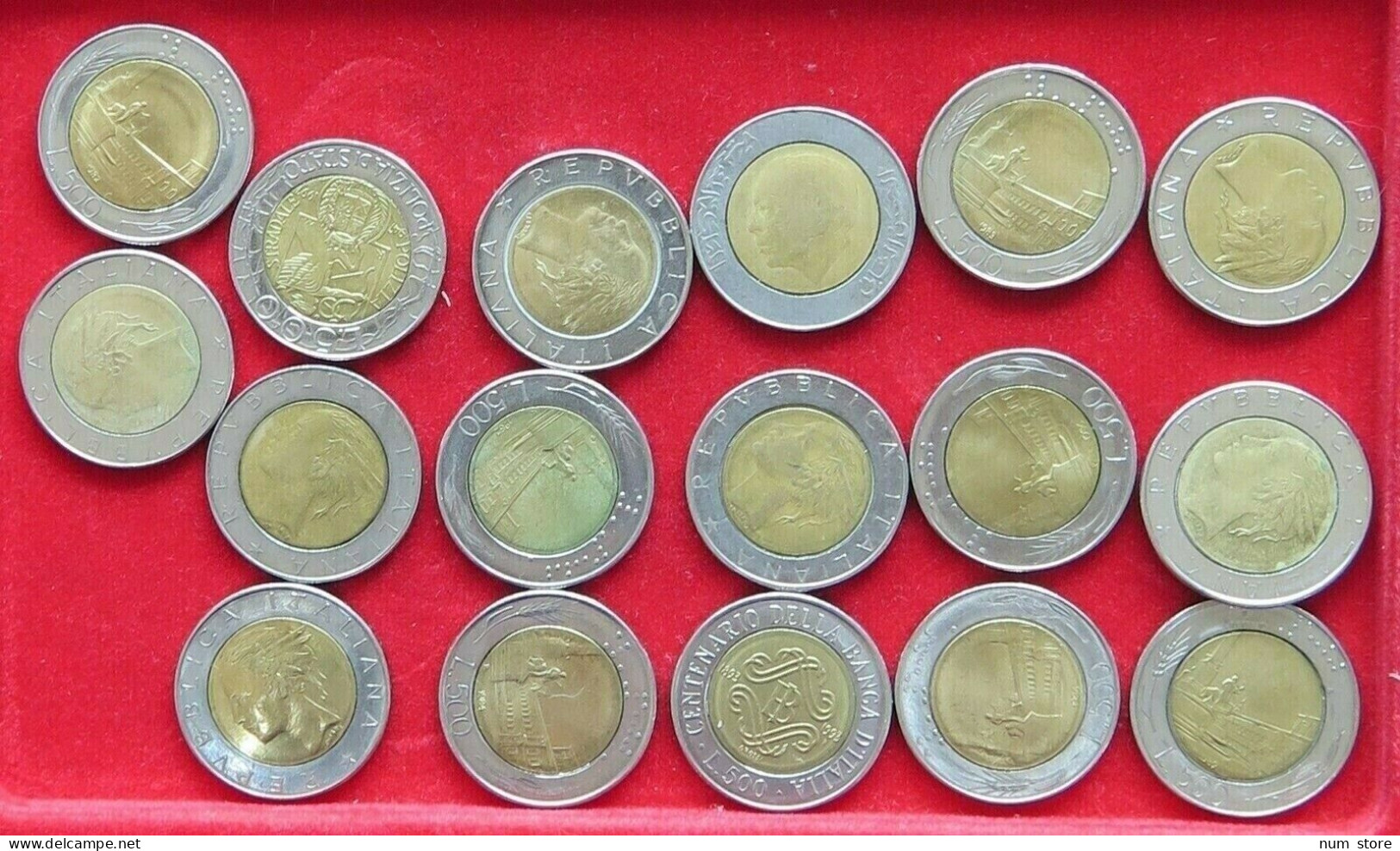 COLLECTION LOT ITALY 500 LIRE 17PC 116G  #xx2 038 - Verzamelingen