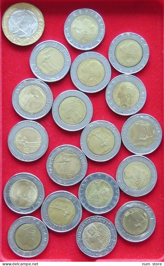 COLLECTION LOT ITALY 500 LIRE 19PC 130G  #xx2 013 - Colecciones