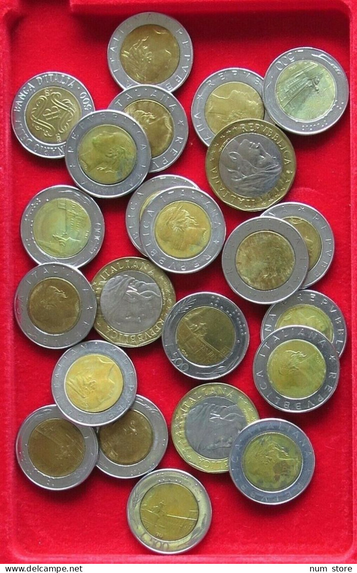 COLLECTION LOT ITALY 500 - 1000 LIRE BIMETALIC 23PC 165G  #xx34 2033 - Verzamelingen