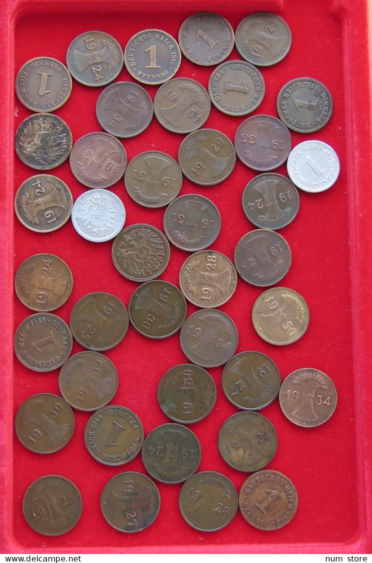 COLLECTION LOT GERMANY WEIMAR 1 PFENNIG 40PC 77G  #xx39 009 - Collections