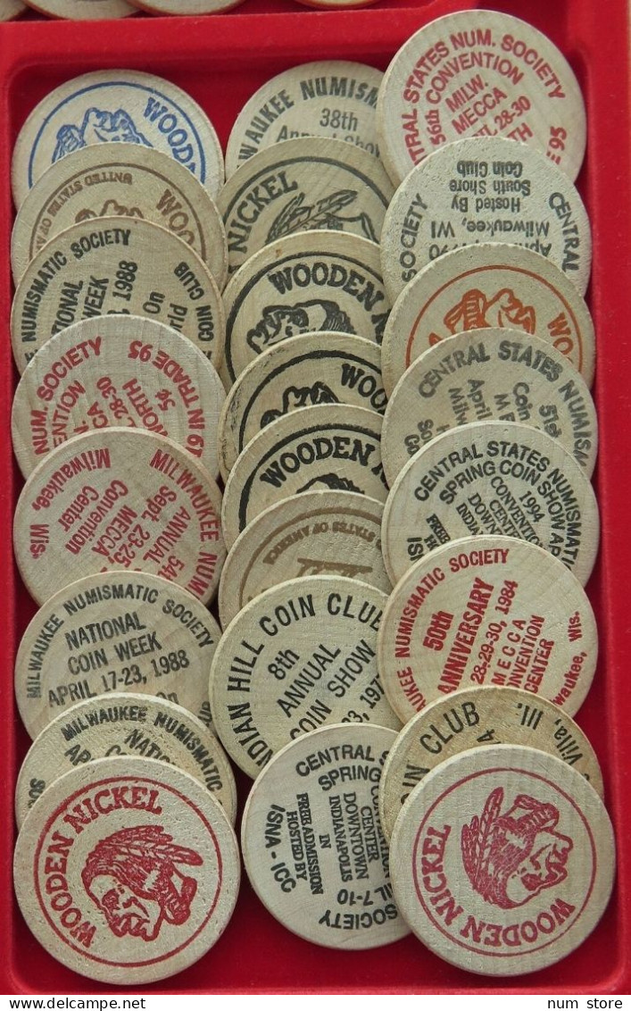 COLLECTION LOT UNITED STATES WOODEN NICKEL 24PC 62GR  #xx18 2029 - Collections