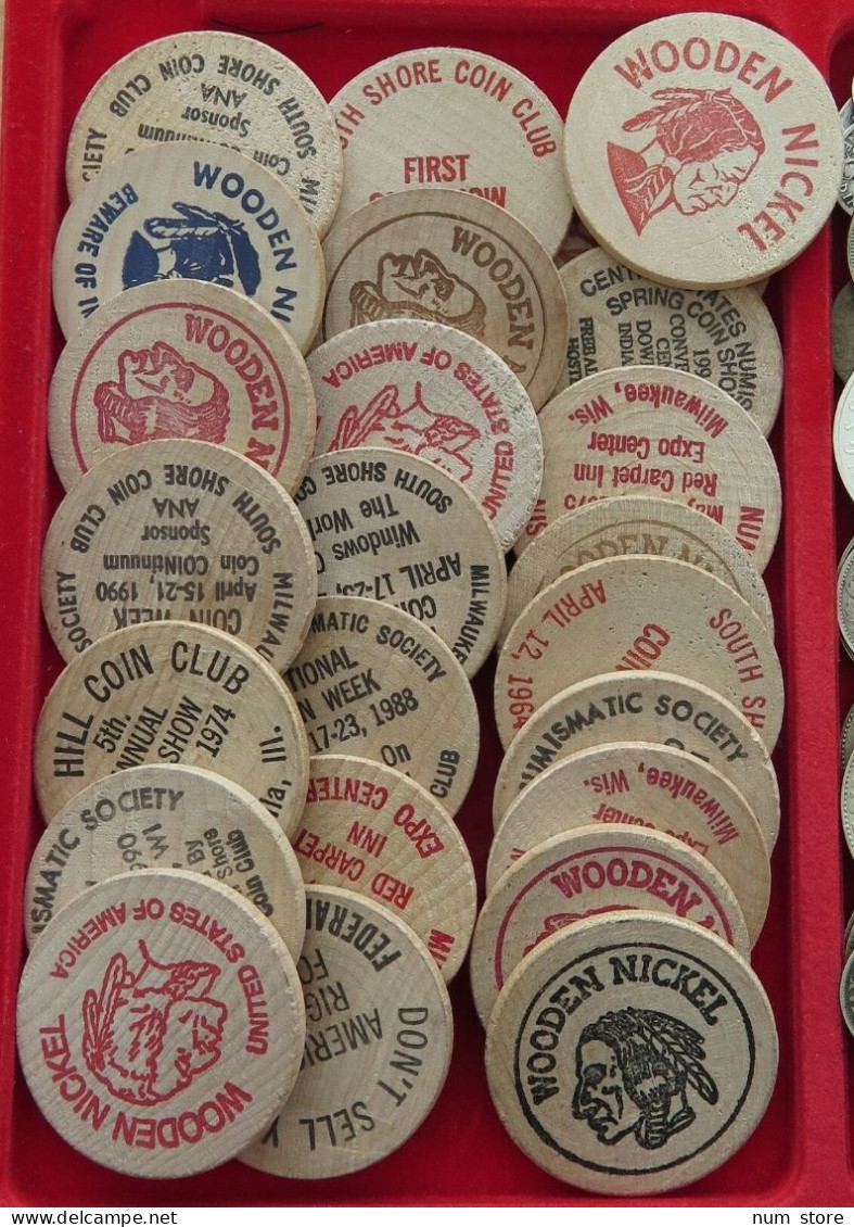 COLLECTION LOT UNITED STATES WOODEN NICKEL 24PC 66GR  #xx18 2033 - Verzamelingen