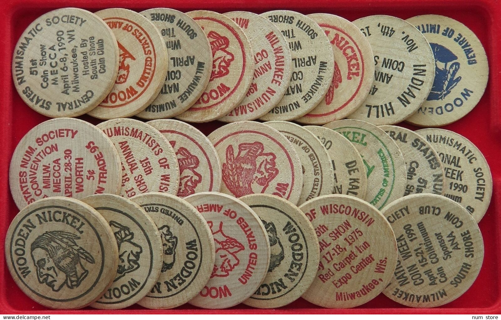 COLLECTION LOT UNITED STATES WOODEN NICKEL 25PC 60GR  #xx18 2032 - Collezioni