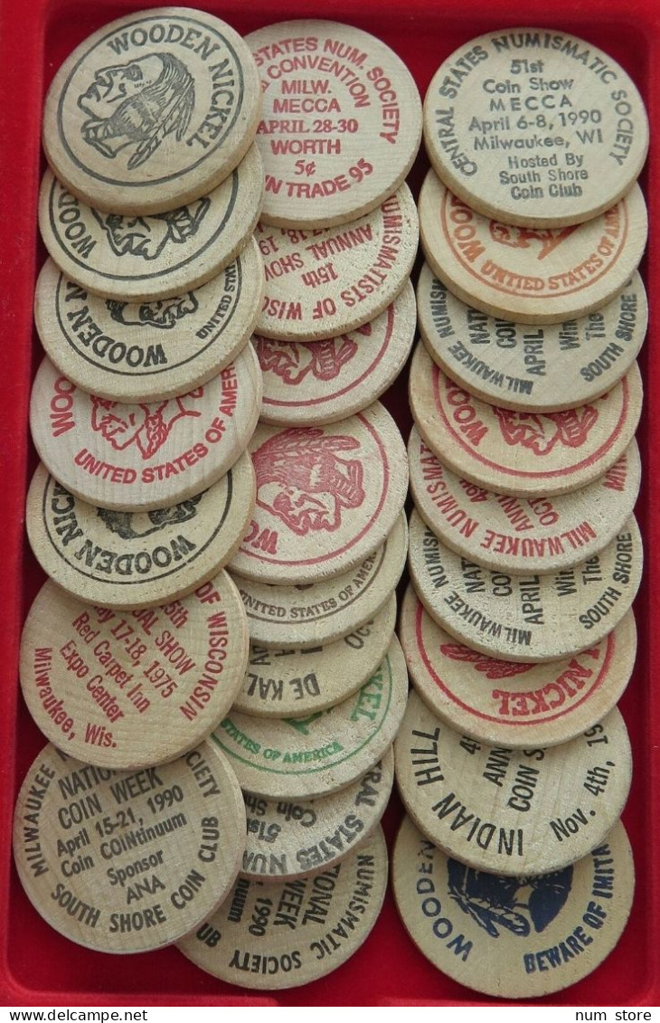 COLLECTION LOT UNITED STATES WOODEN NICKEL 25PC 60GR  #xx18 2032 - Sammlungen