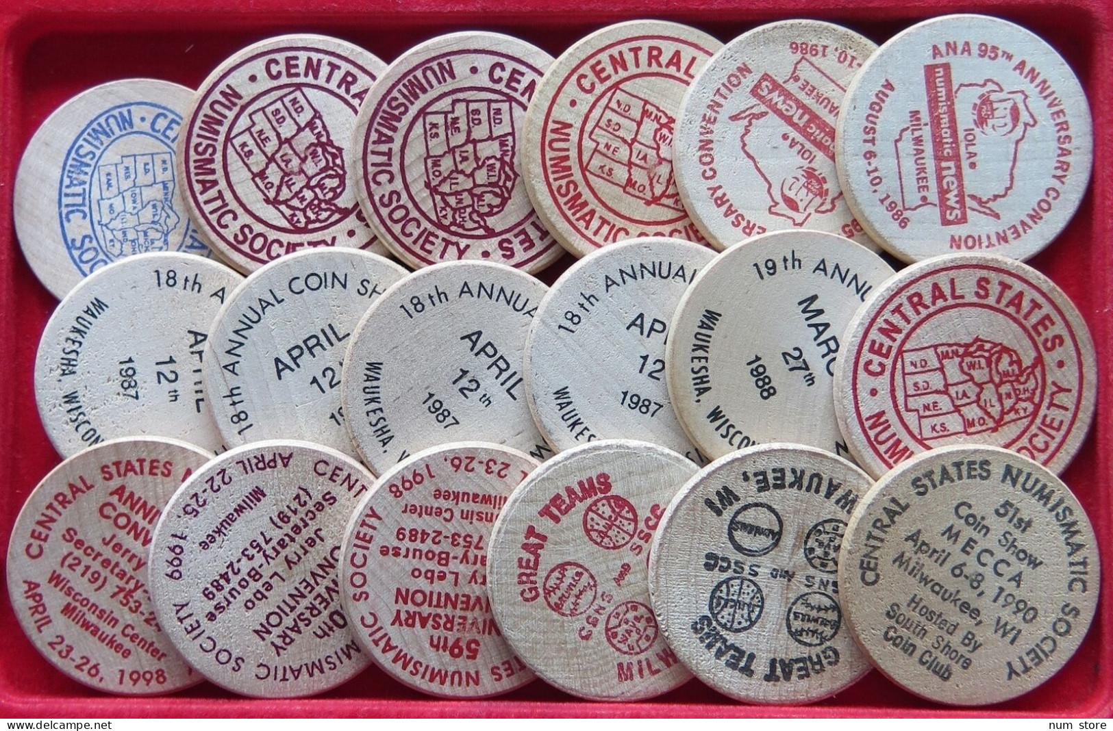 COLLECTION LOT UNITED STATES WOODEN NICKEL 18PC 51GR  #xx10 1082 - Sammlungen