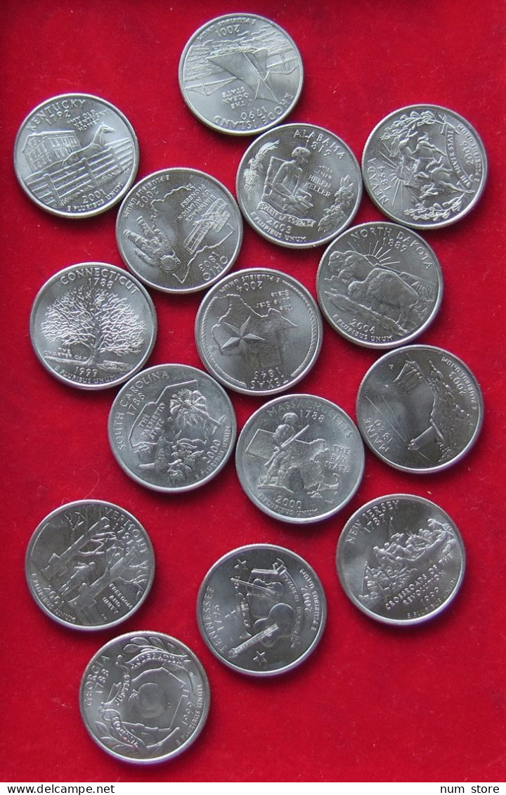 COLLECTION LOT UNITED STATES QUARTERS 15PC 86G  #xx38 044 - Colecciones