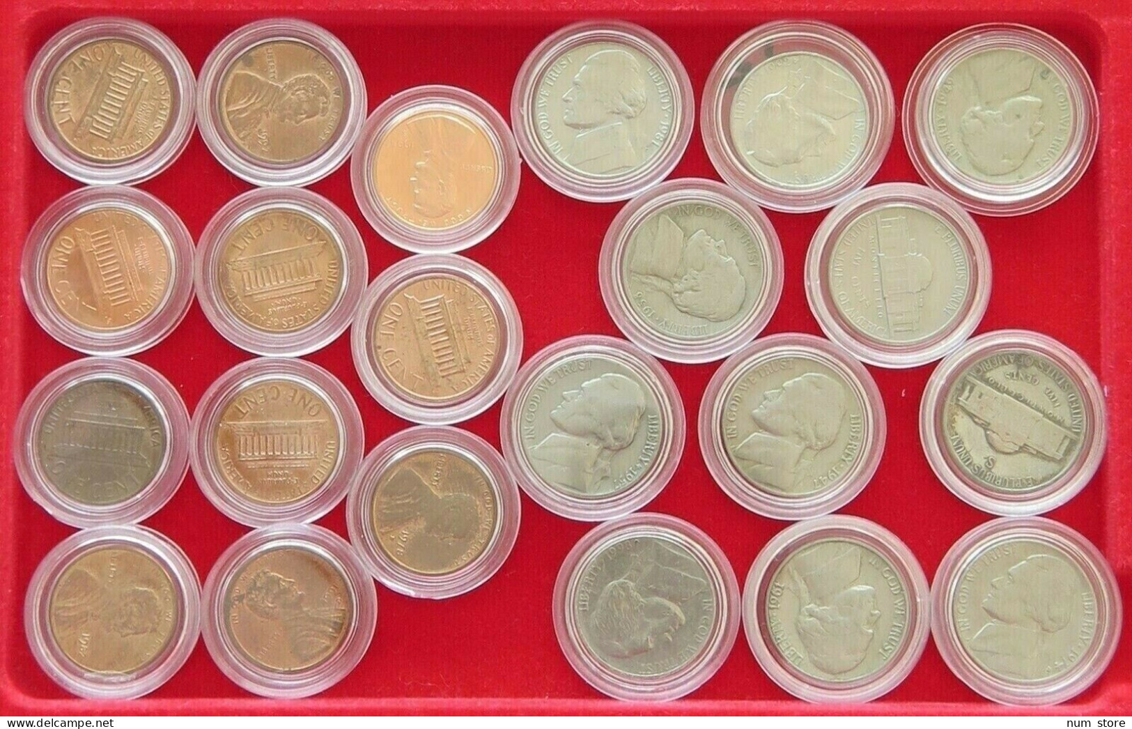 COLLECTION LOT UNITED STATES NICKEL JEFFERSON LINCOLN 22PC 132G  #xx3 048 - Colecciones