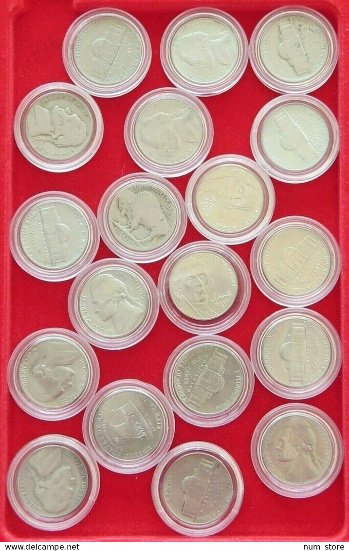 COLLECTION LOT UNITED STATES NICKEL JEFFERSON 19PC 137G  #xx3 050 - Sammlungen