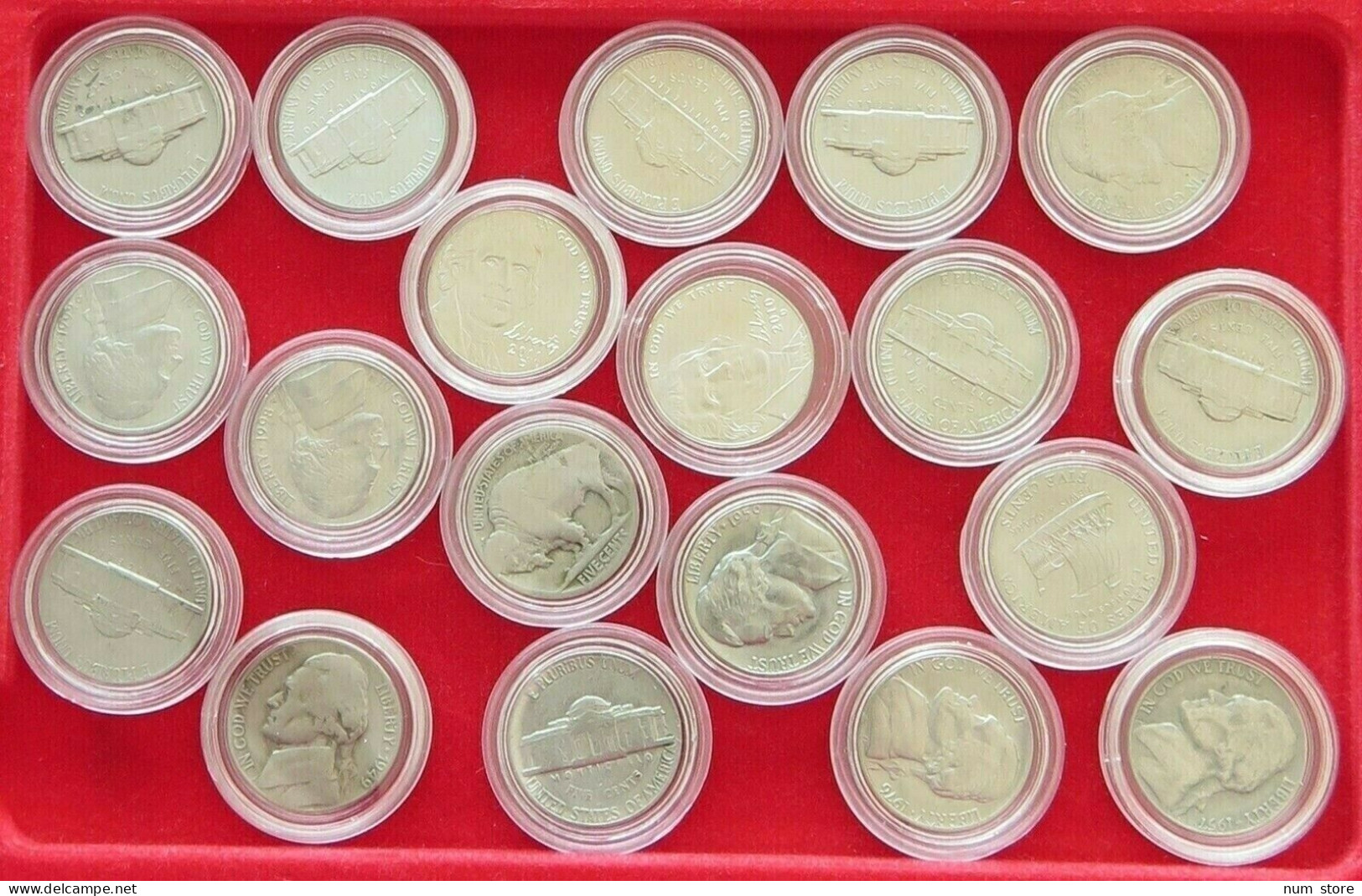 COLLECTION LOT UNITED STATES NICKEL JEFFERSON 19PC 137G  #xx3 050 - Verzamelingen