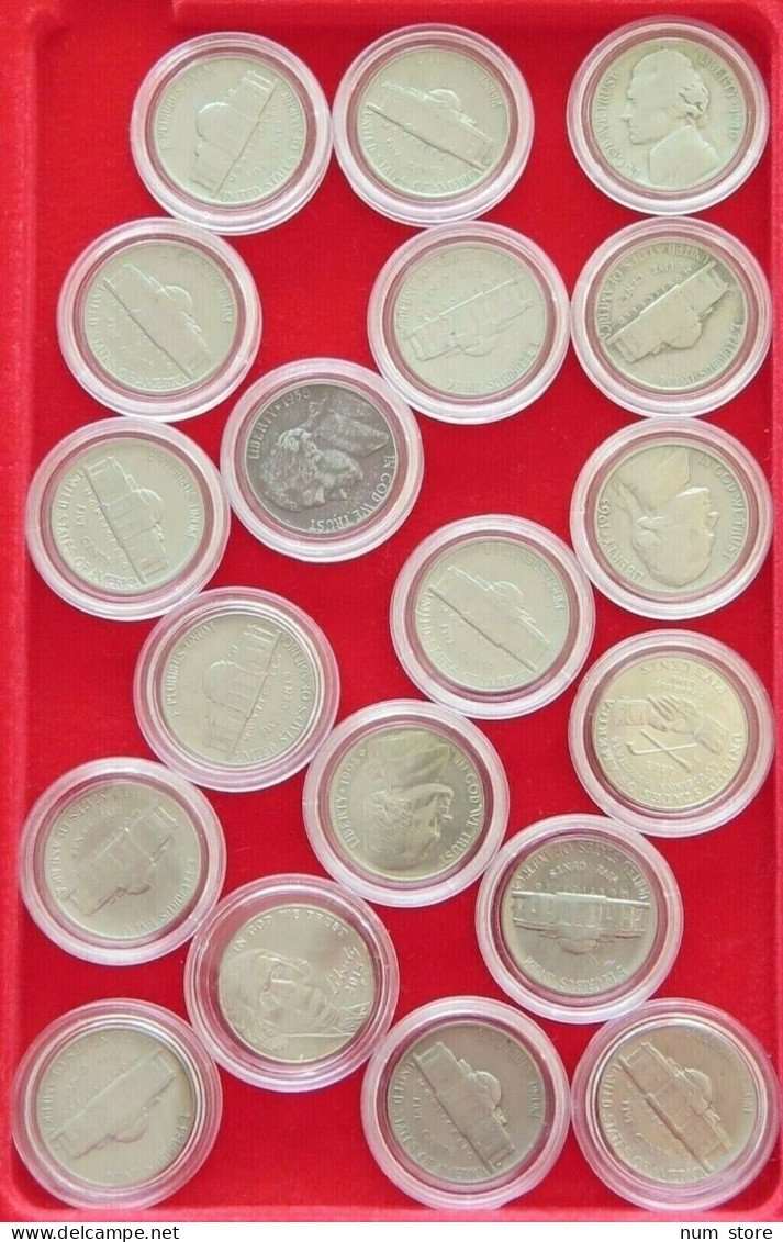 COLLECTION LOT UNITED STATES NICKEL JEFFERSON 19PC 136G  #xx3 047 - Verzamelingen