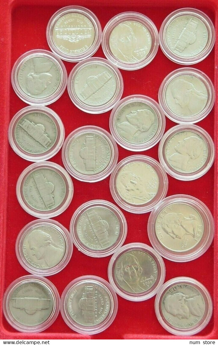 COLLECTION LOT UNITED STATES NICKEL JEFFERSON 19PC 136G  #xx3 052 - Collezioni