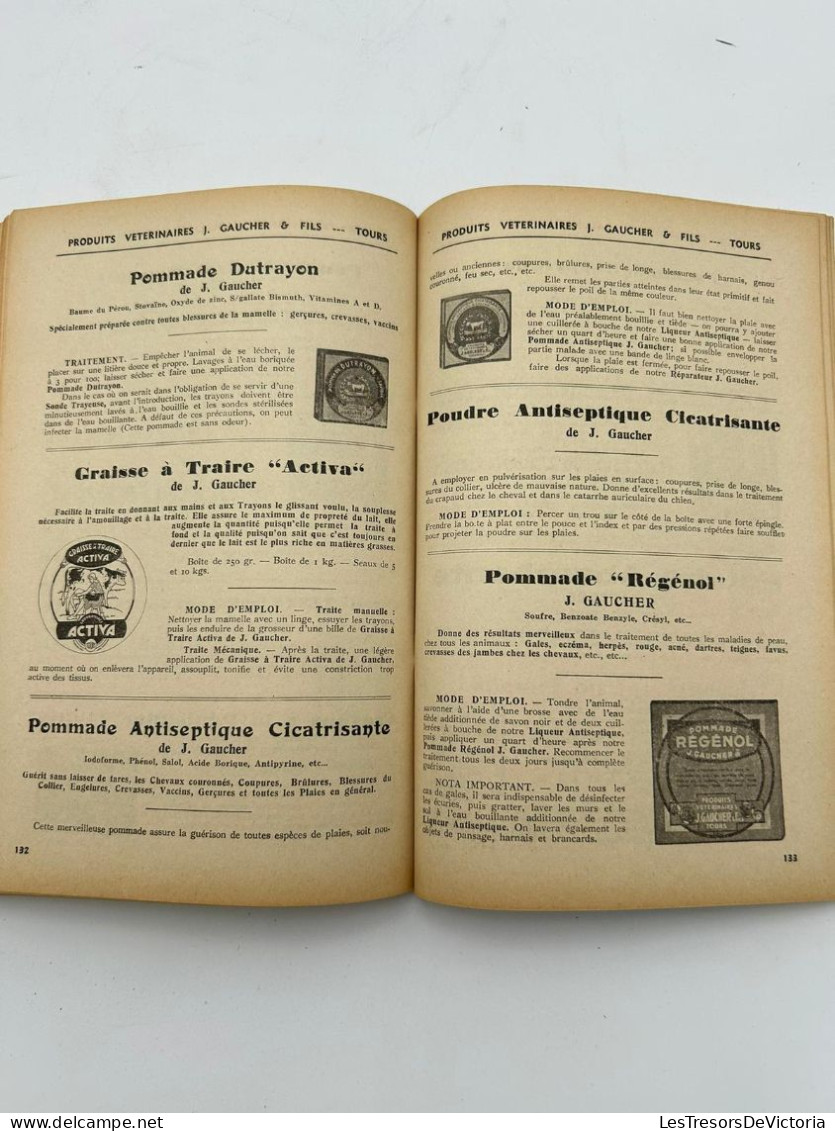 LIVRE - Secours Et Protection A L'agriculture - Produits Veterinaires - J Gaucher Et Fils - Guide Medecine Véterinaire - Dieren