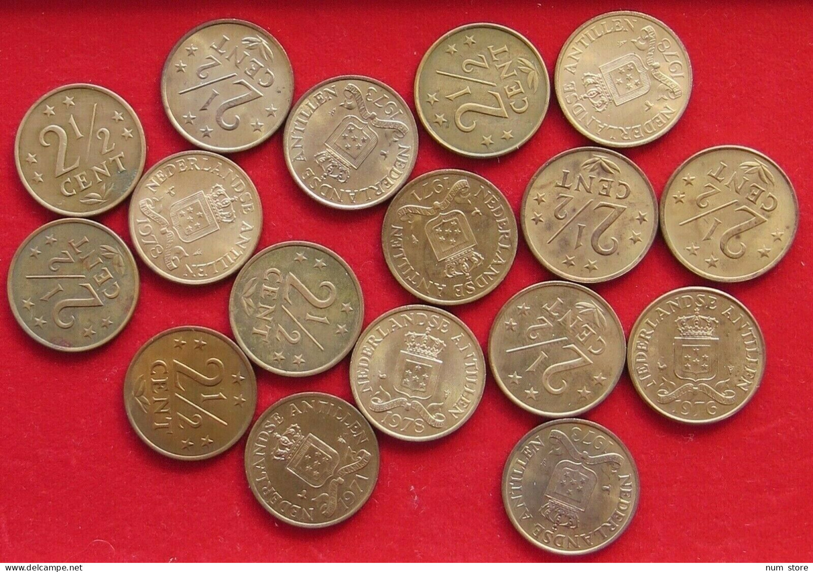 COLLECTION LOT NETHERLANDS ANTILLES TOP 21/2 CENTS 17PC 71GR  #xx20 1063 - Verzamelingen