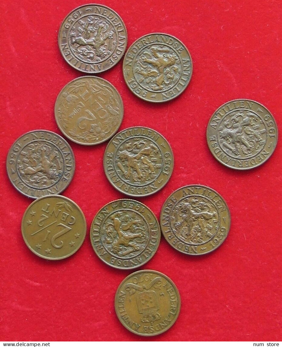 COLLECTION LOT NETHERLANDS ANTILLES 2 1/2 CENTS 10PC 41GR  #xx20 1069 - Collections