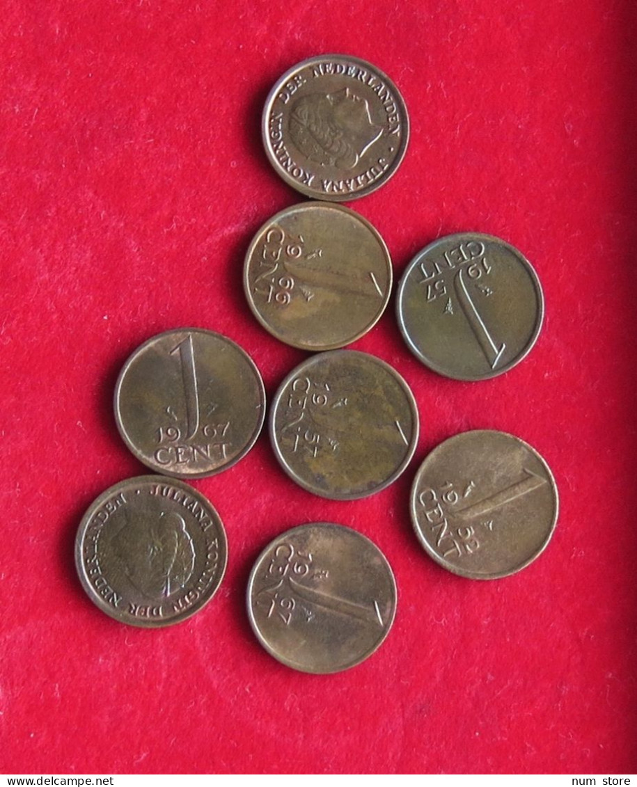 COLLECTION LOT NETHERLANDS 1 CENT 8PC 18GR  #xx28 008 - Collections