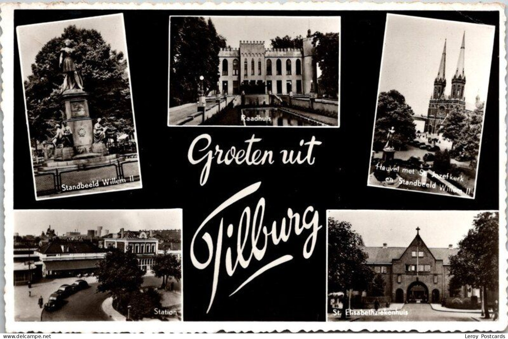 Groeten Uit Tilburg, Standbeeld 1955 (5-luik) (NB) - Tilburg