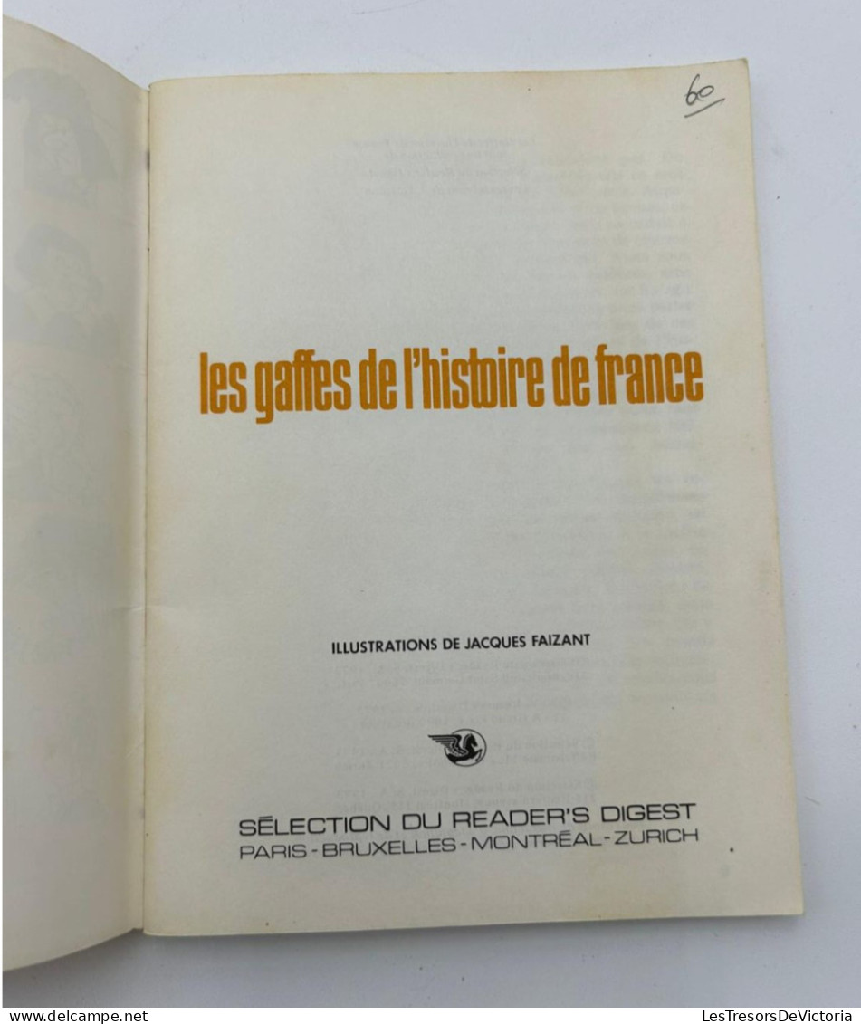 LIVRE - Les Gaffes De L'histoire De France - Illustration Jacques Faizant - Selection Reader's Digest - Humour