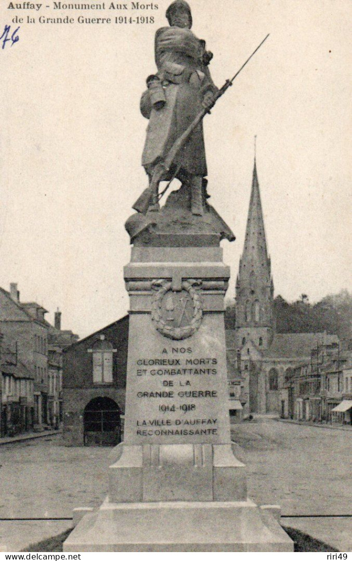 CPA 76 - AUFFRAY - Monument Aux Morts De La Grande Guerre 1914-1918 - Dos écrit - Auffay