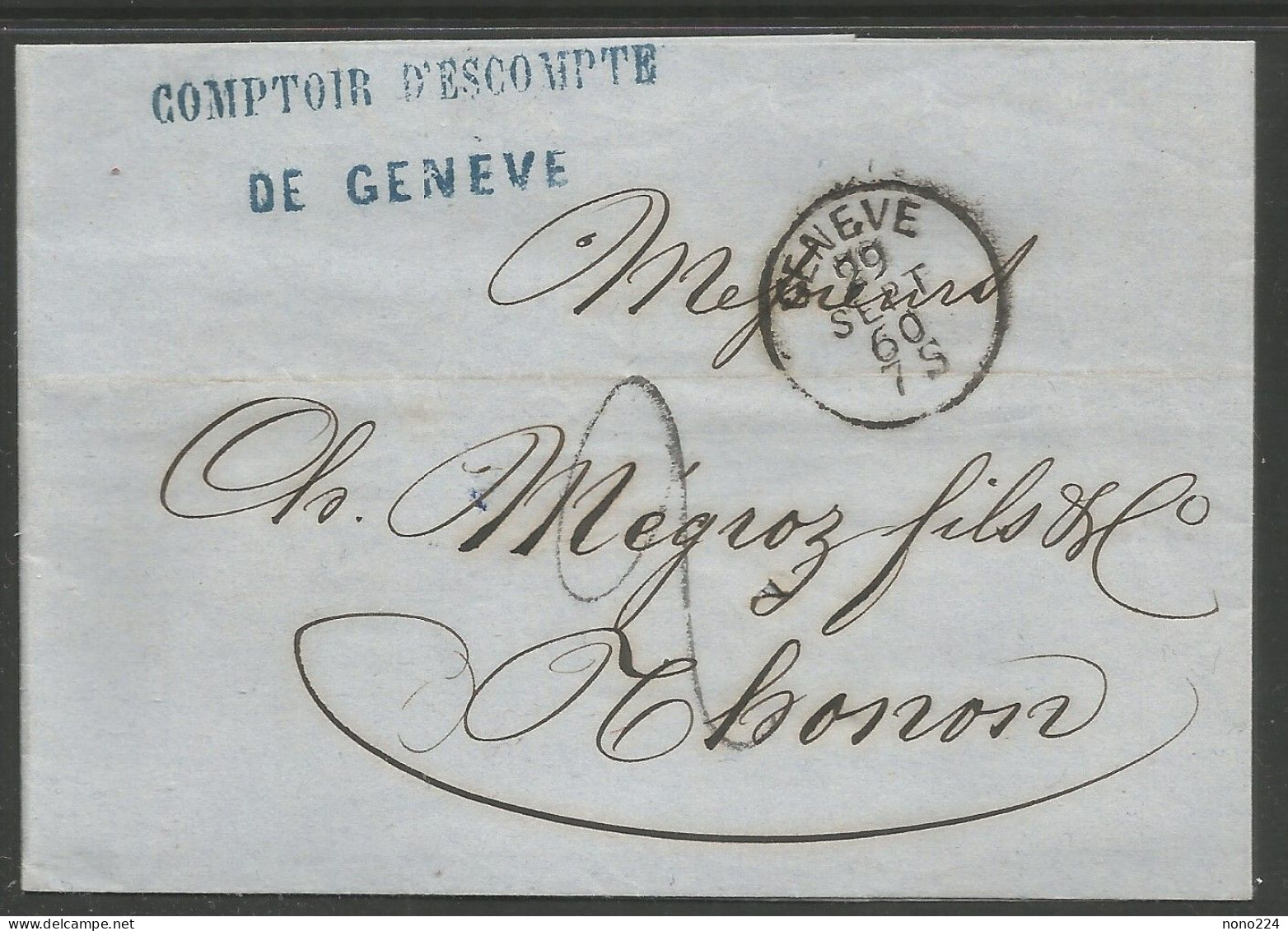 Lettre De 1860 ( Genève ) - ...-1845 Préphilatélie