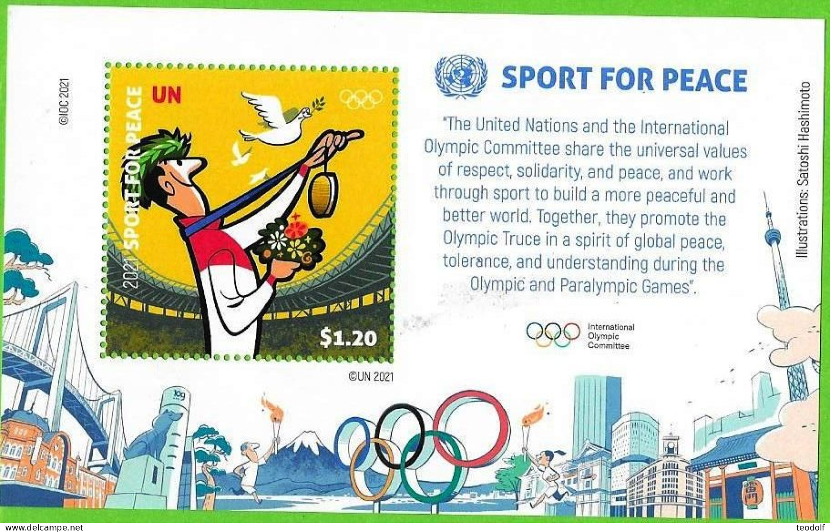 ONU New-York 2021 - Sport For Peace - IOC - Tokyo Olympic Games - Feuillet Souvenir ** MNH - Nuovi