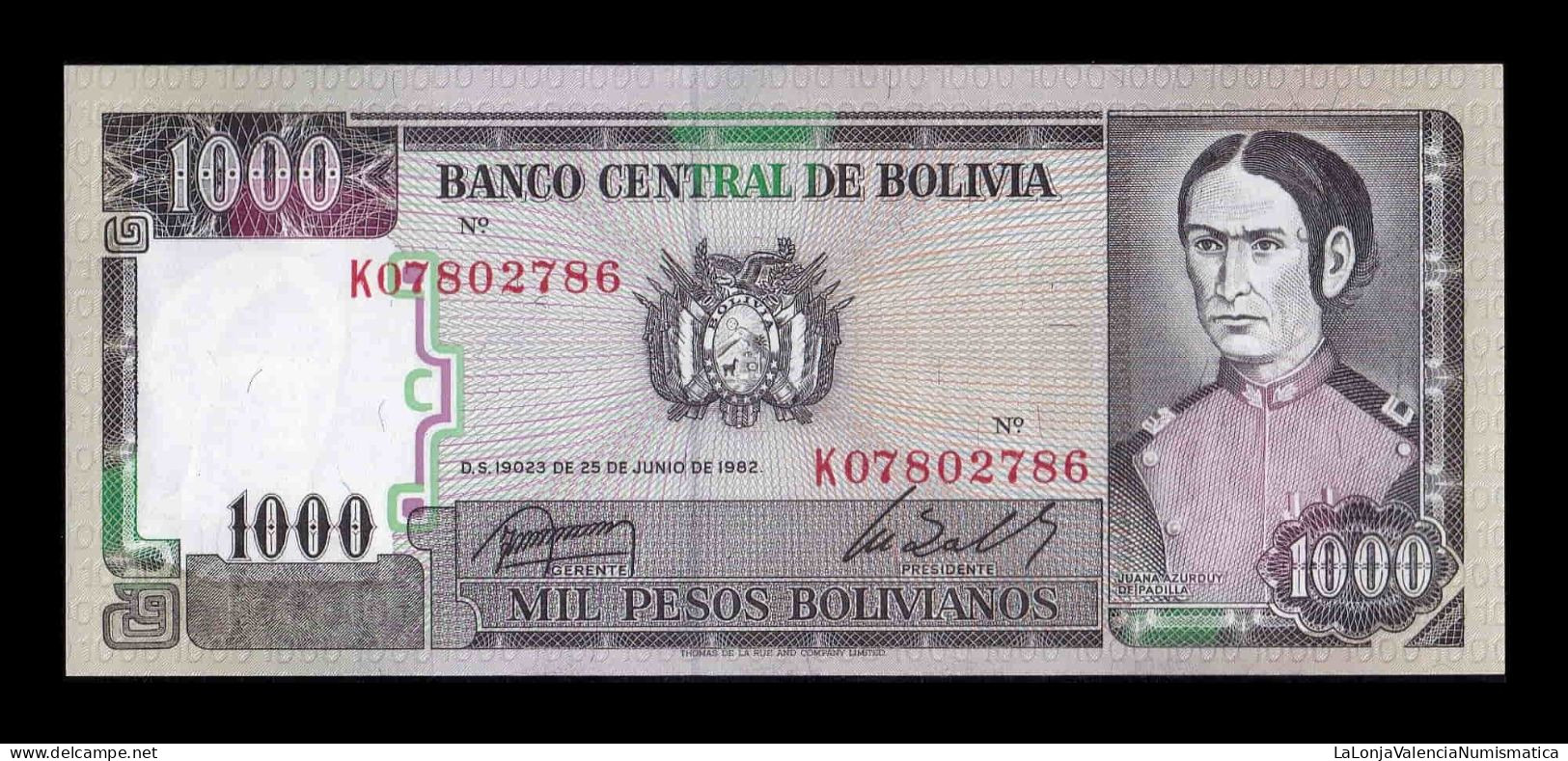 Bolivia 1000 Pesos Bolivianos 1982 Pick 167a(3) Sc Unc - Bolivië