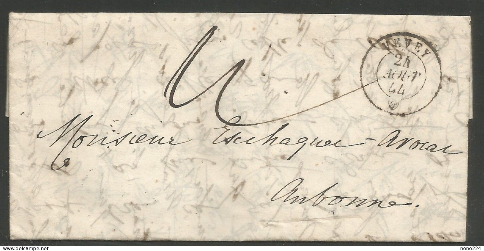 Lettre De 1844 ( Vevey ) - ...-1845 Préphilatélie