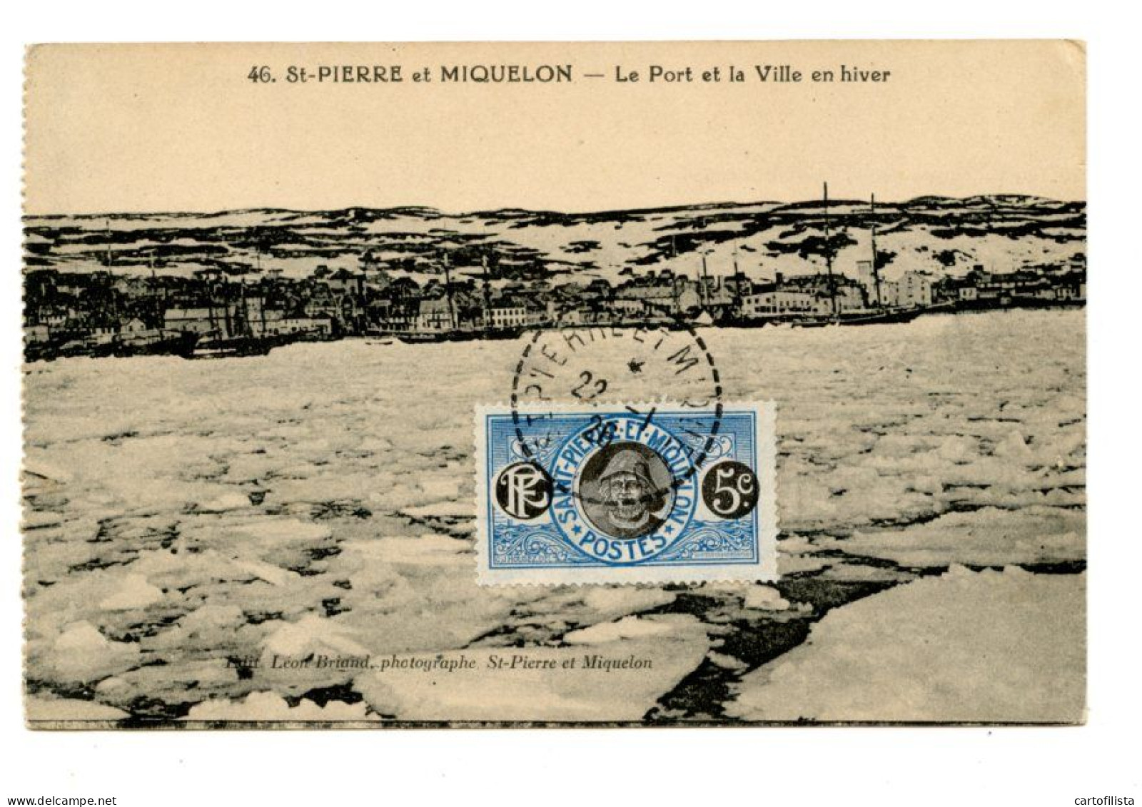 ILES SAINT PIERRE ET MIQUELON - Le Port Et La Ville En Hiver (2 Scans ) - Saint-Pierre-et-Miquelon