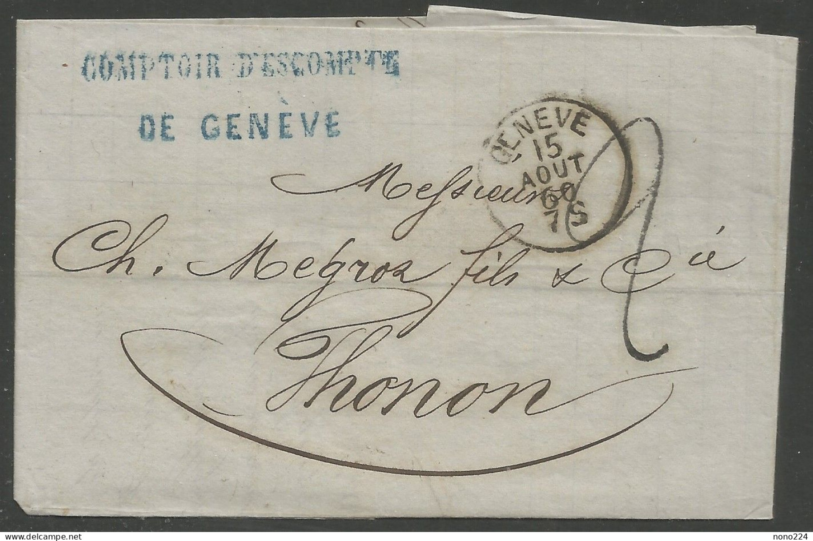 Lettre De 1860 ( Genève ) - ...-1845 Prephilately