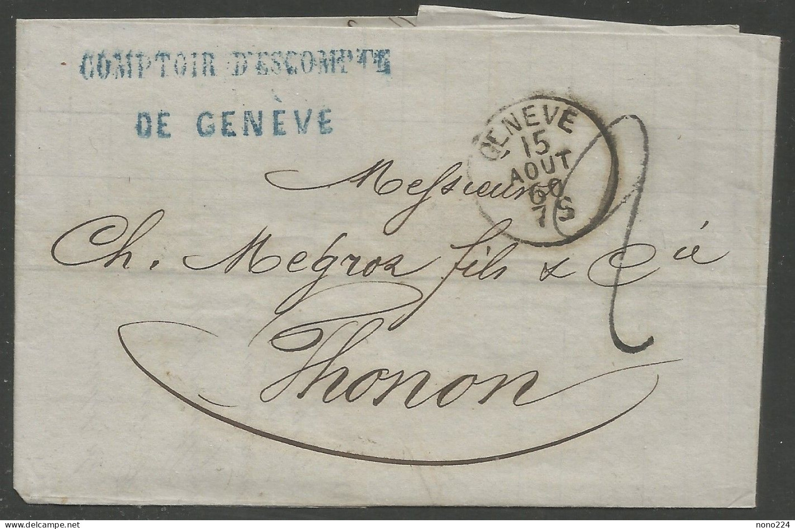 Lettre De 1860 ( Genève ) - ...-1845 Préphilatélie