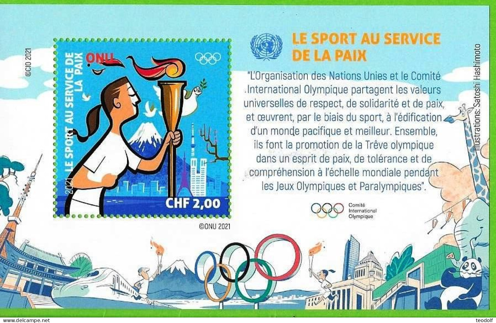 ONU Genève 2021 - Sport For Peace - IOC - Tokyo Olympic Games - Feuillet Souvenir *** - Ungebraucht