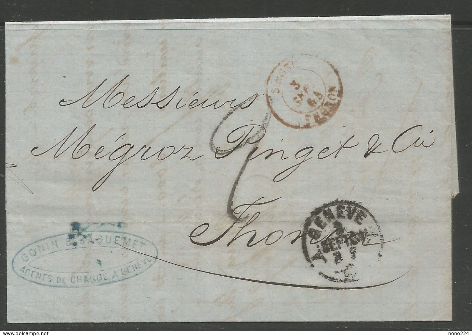 Lettre De 1864 ( Genève ) - ...-1845 Prefilatelia