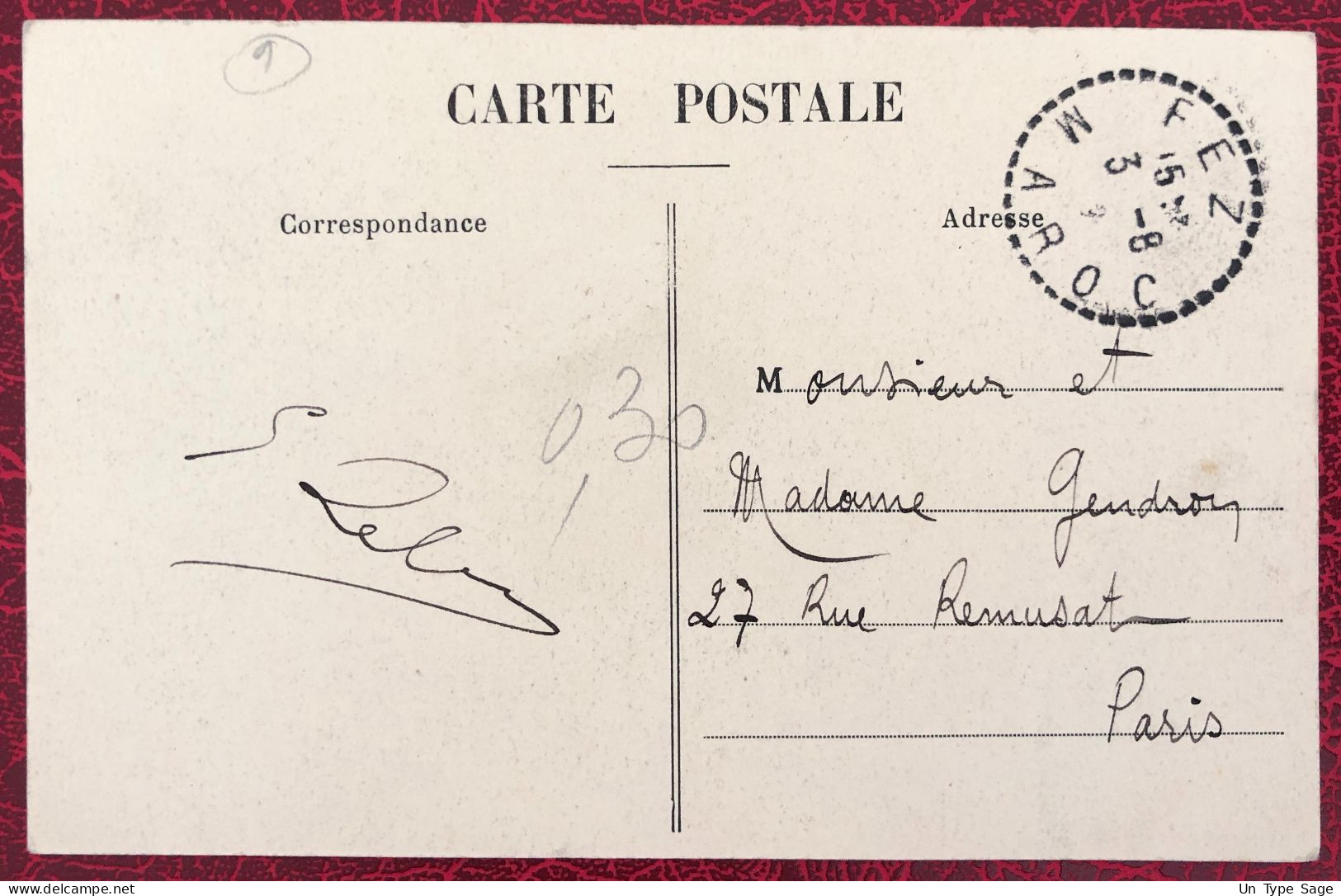 Maroc Divers Sur CPA, TAD Fez 3.8.1912 - (B485) - Covers & Documents