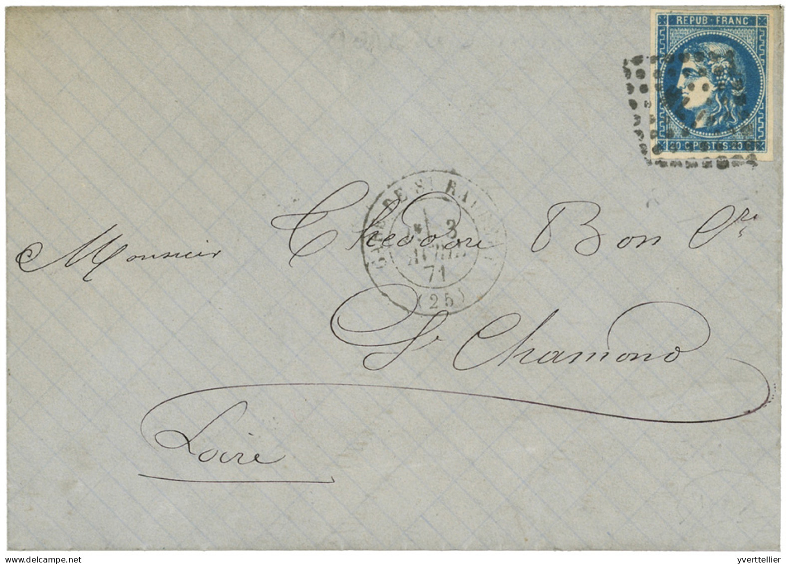 FRANCE : N°46Ba Obl. Sur Lettre - Other & Unclassified