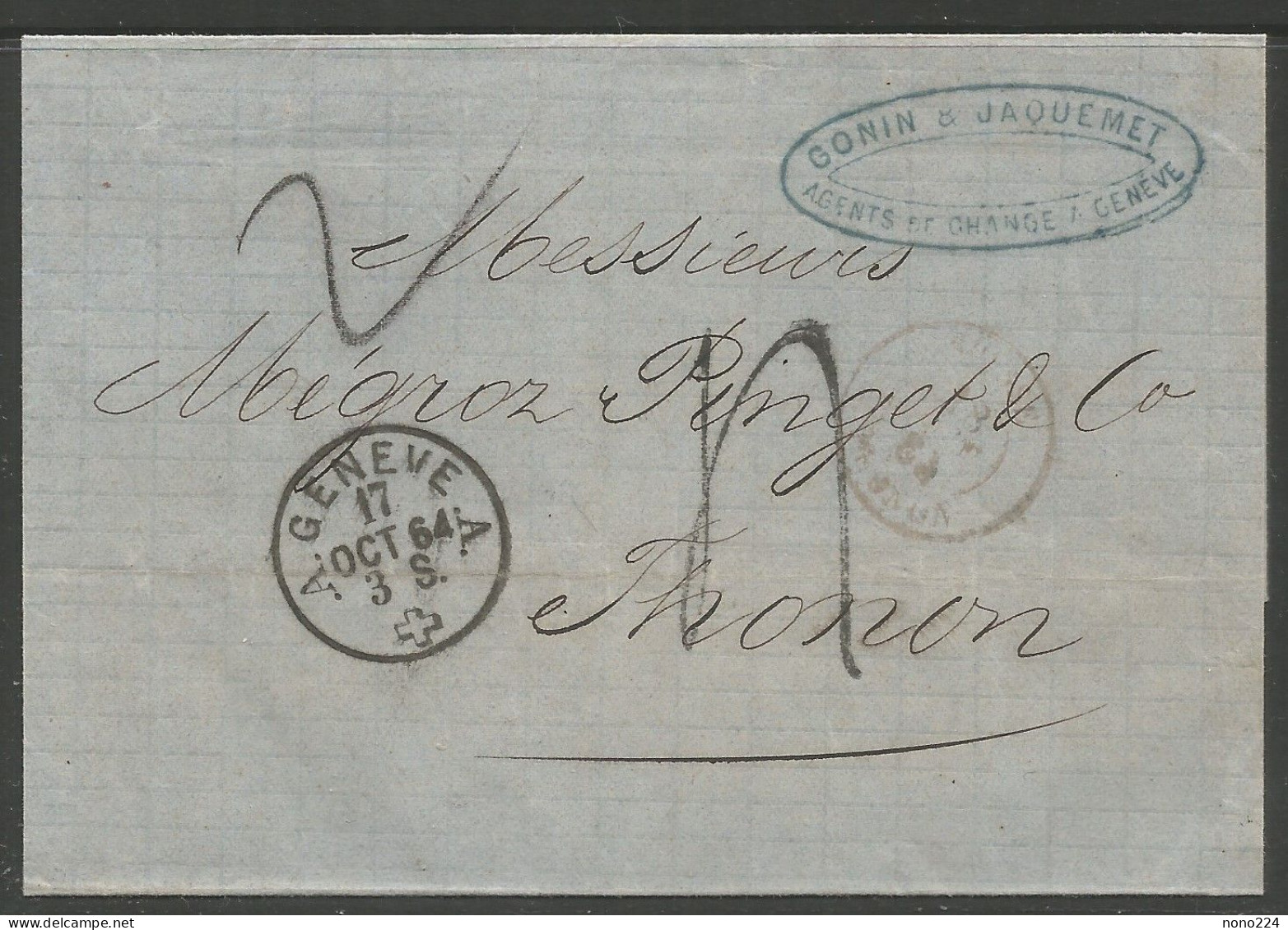 Lettre De 1864 ( Genève ) - ...-1845 Vorphilatelie