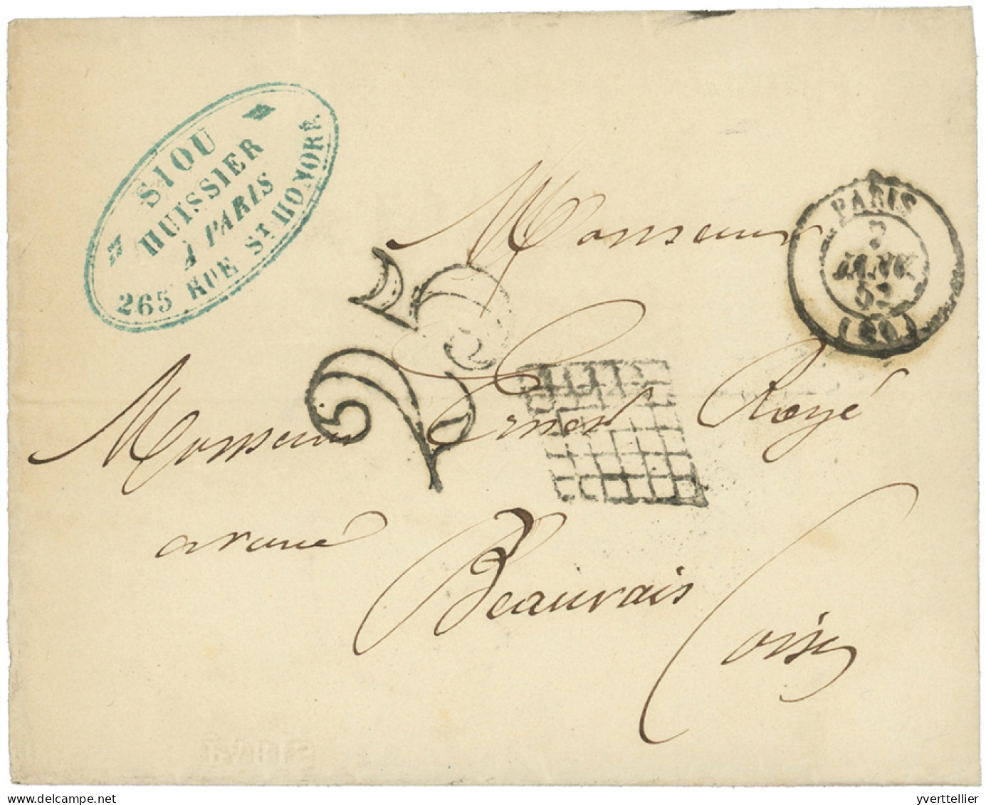 FRANCE : Càd PARIS (60) 7/1/52 S. LSC, Taxe 25 Double Trait, TB. - Other & Unclassified