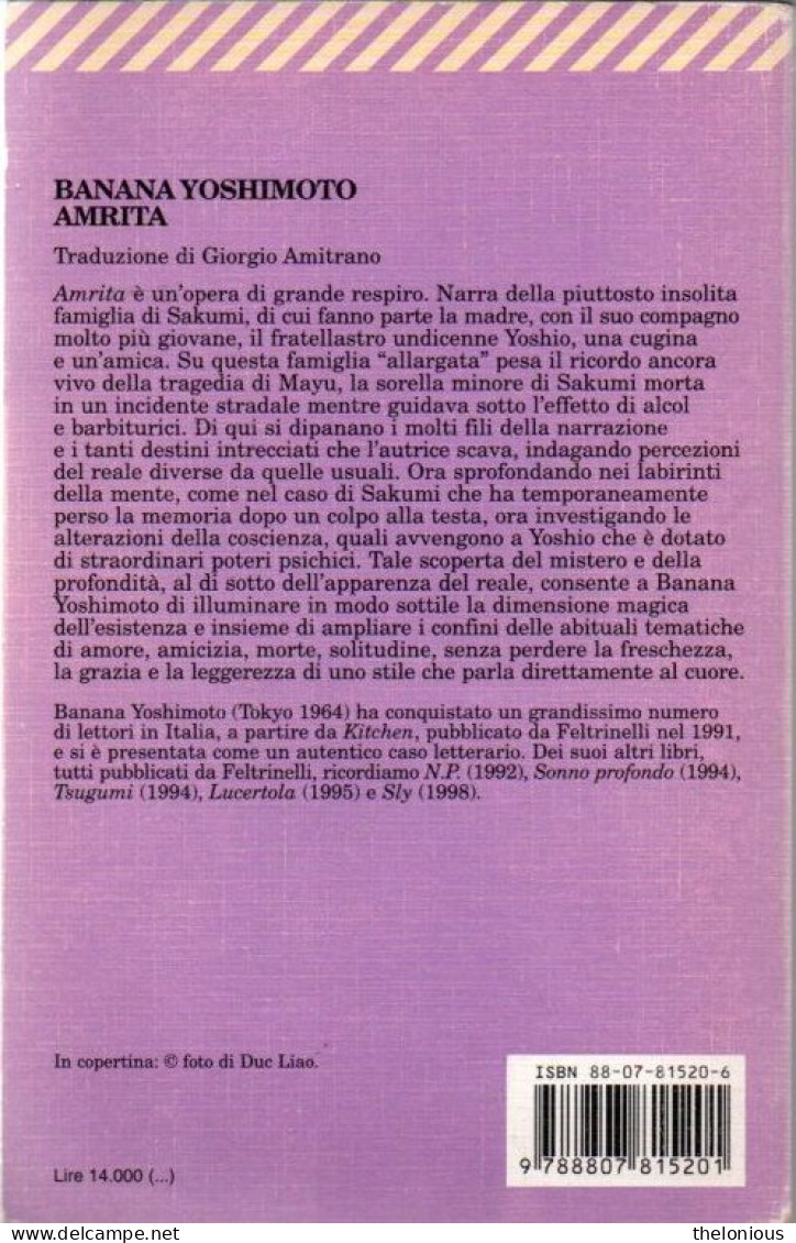# Banana Yoshimoto - Amrita - Economica Feltrinelli - 1999 - Novelle, Racconti