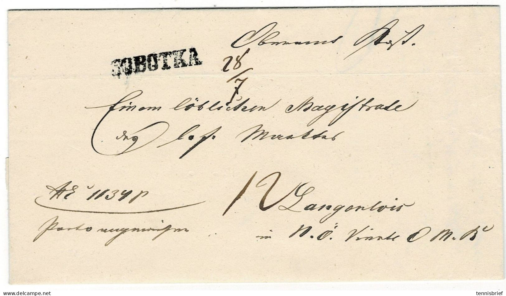1846, " SOBOTKA "  - Böhmen - , Sehr Früh! , # A 7823 - ...-1850 Prephilately