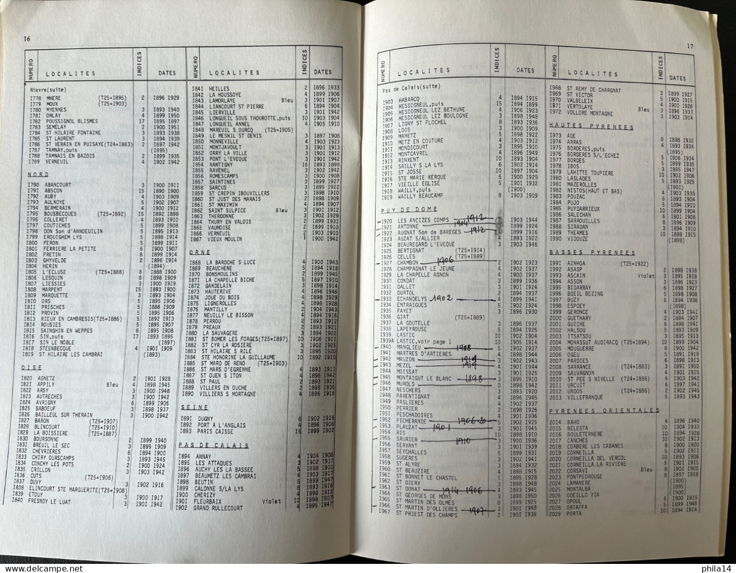 CATALOGUE DES CACHETS FACTEURS BOITIERS TYPE 1884 POTHION LA POSTE AUX LETTRES 1981 - Frankreich