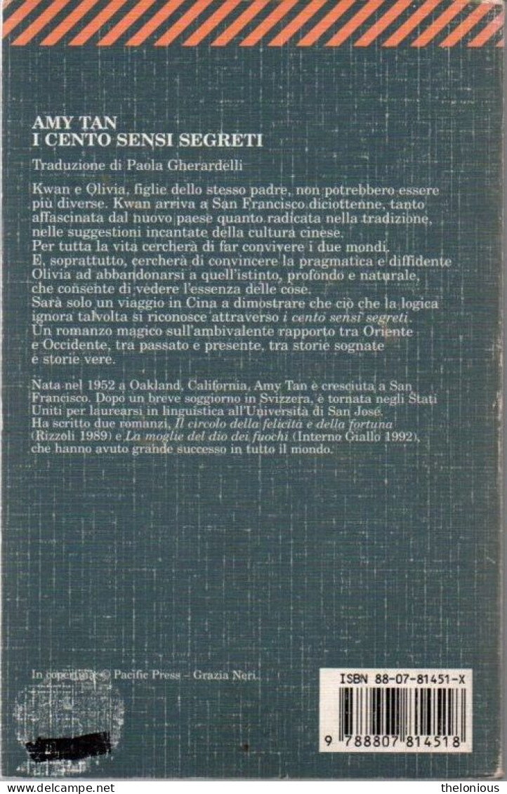 # AMY TAN - I Cento Sensi Segreti - Economica Feltrinelli - 1997 - Erzählungen, Kurzgeschichten