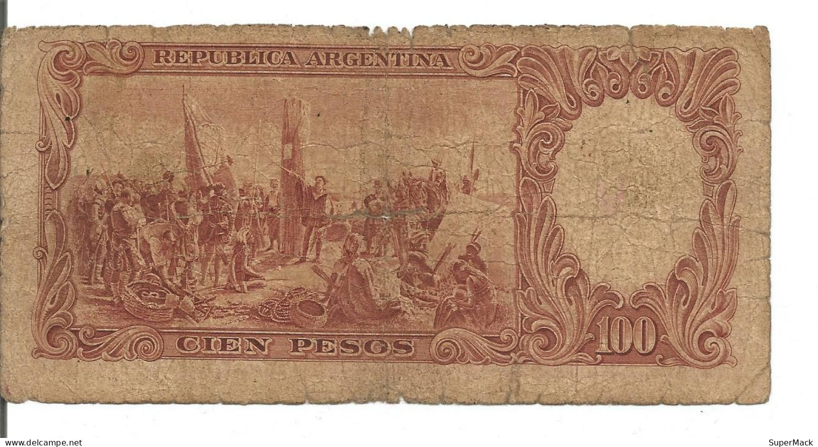 Argentine 100 Pesos 1947-48 P#267 Serie A 19,580,091 B+ - Argentine